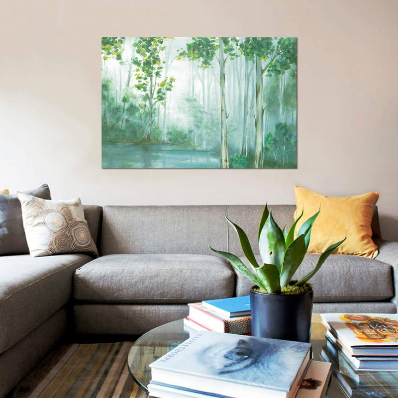 « nage » sur toile, H 40 po x l 60 po x P 1,5 po, Toile tendue, Pas de tapis