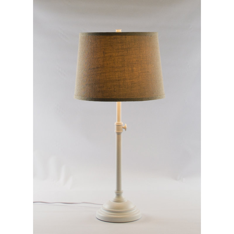 Lampe de table 34 po Caitlynne, Toile de jute naturelle, Blanc