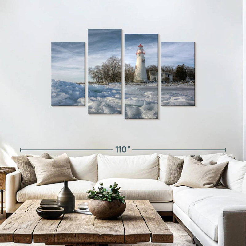 Winter at marblehead lighthouse Aletra, H 48 po x l 75 po
