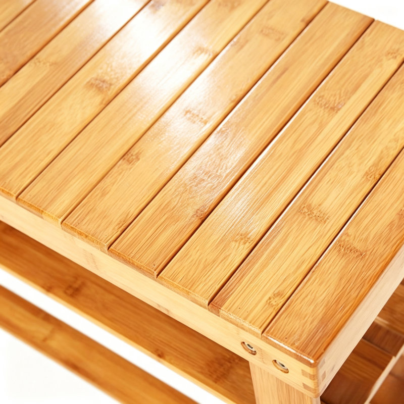 Banc à chaussures en bambou, étagère à chaussures à 2 niveaux, banc de rangement pour chaussures d'entrée