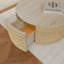 Table basse ronde en rotin avec tiroirs