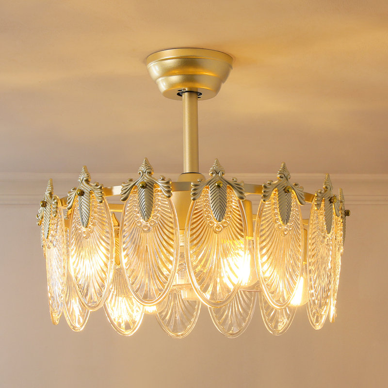 21'' Modern Ceiling Fan with Light, Gold