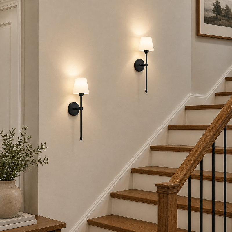 Indoor Lighting Armed Sconce, Black
