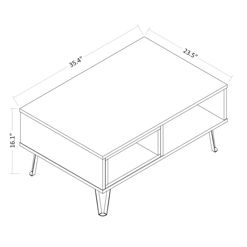 Amuri Single Coffee Table, White/Wenge