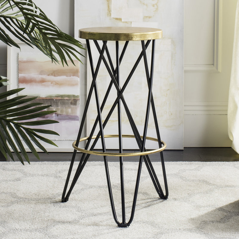 Jaylen Counter Stool with Metal Frame, Black