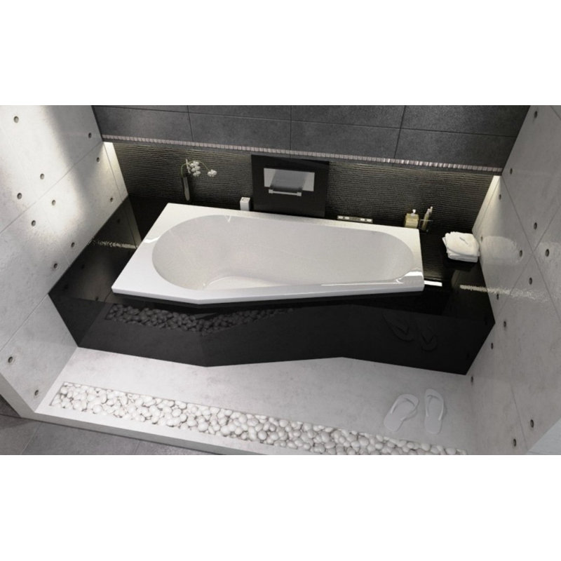 x 1350mm Drop-In Soaking Acrylic Bathtub, 75cm H x 160cm L x 135cm D