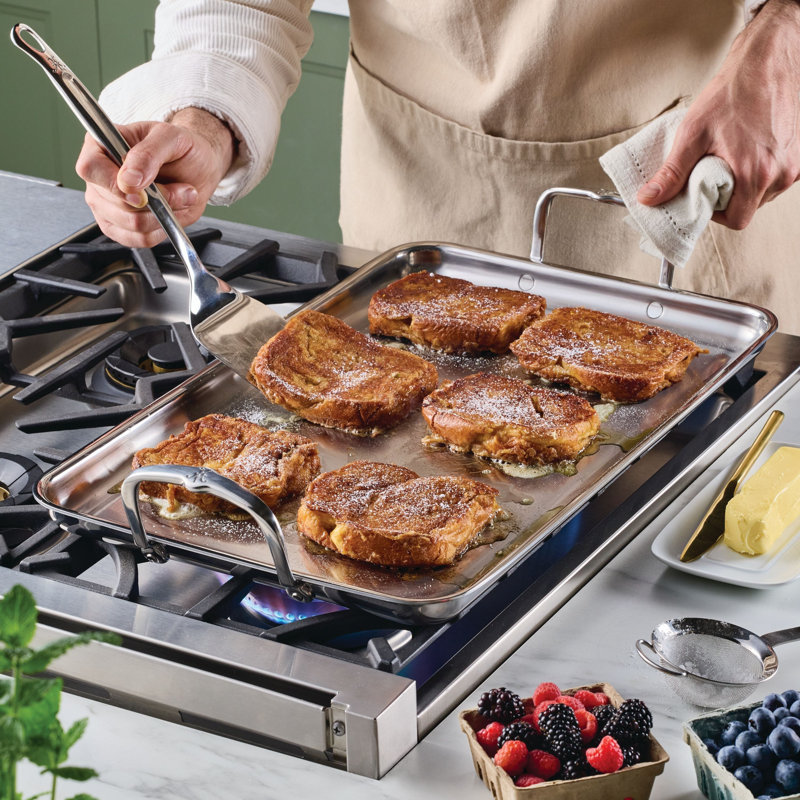 Double Burner Griddle W/flared Rim 