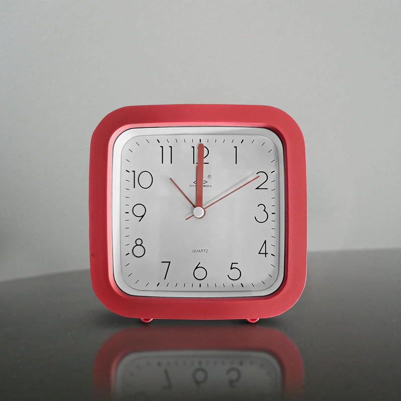 Quartz Movement / Crystal Alarm Tabletop Clock, Red