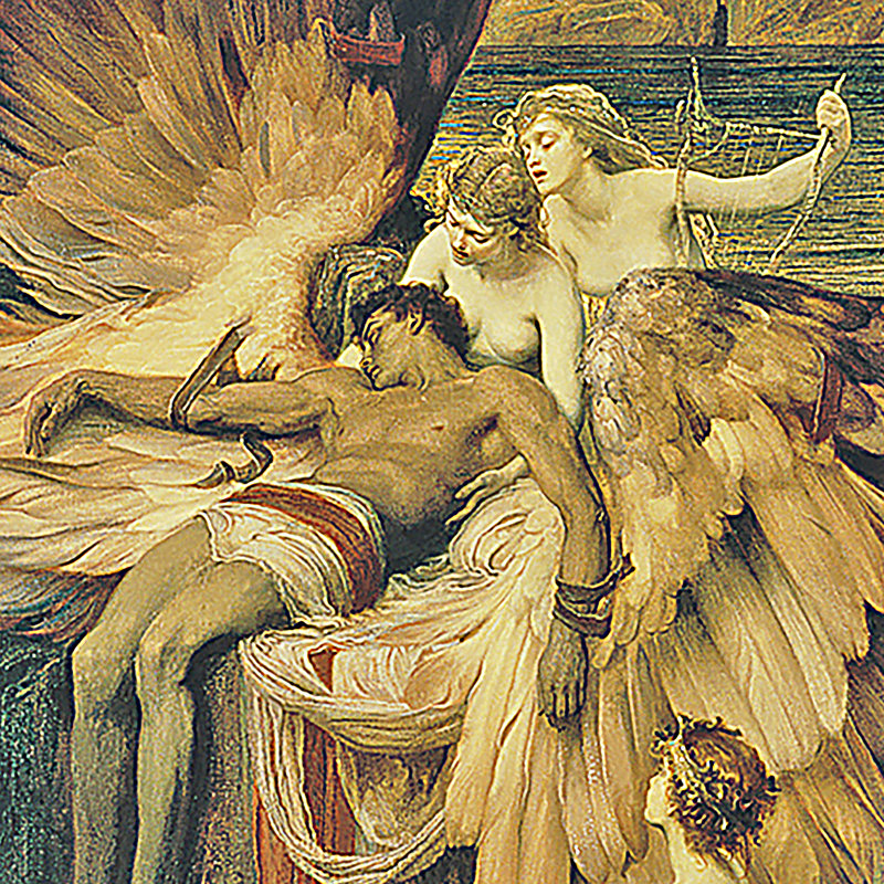 " The Lament For Icarus, 1898 " by Herbert James Draper, 29.25" H x 25.25" W x 1.875" D