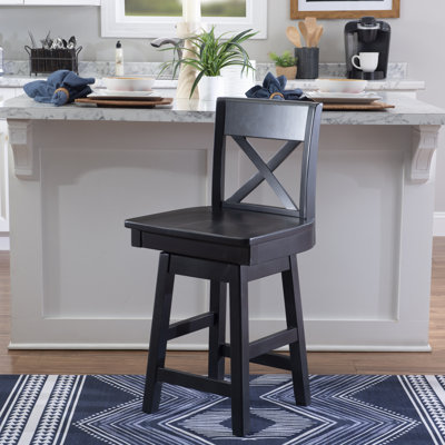 Delph Solid Wood Swivel Counter Stool