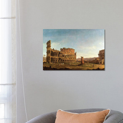 Colosseum and Arch of Constantine, Rome 1 Piece Wrapped Canvas Wall Art