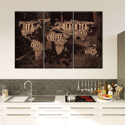 «Tea Coffee World Map», reproduction sur toile
