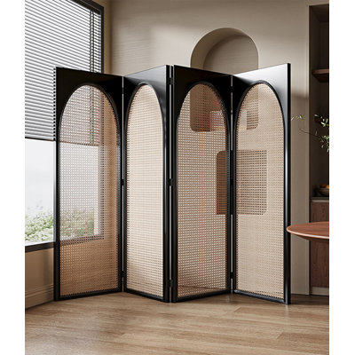 Paravent pliable multi-panneaux en rotin