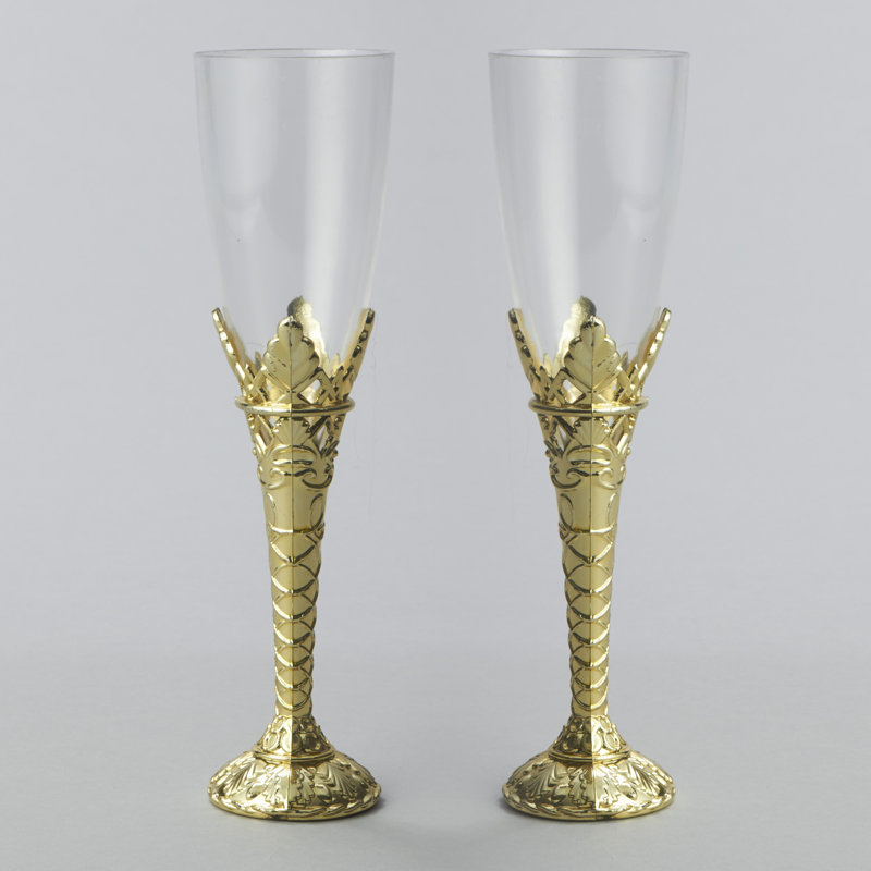 Flûte à champagne jetable en plastique basique, Or