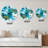 Blue with Gold Glitter Creative Abstract - Modern Wall Clock-1382858576