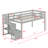 Stairway Solid Wood  Bed Frame With Storage And Guard Rail-1323979849