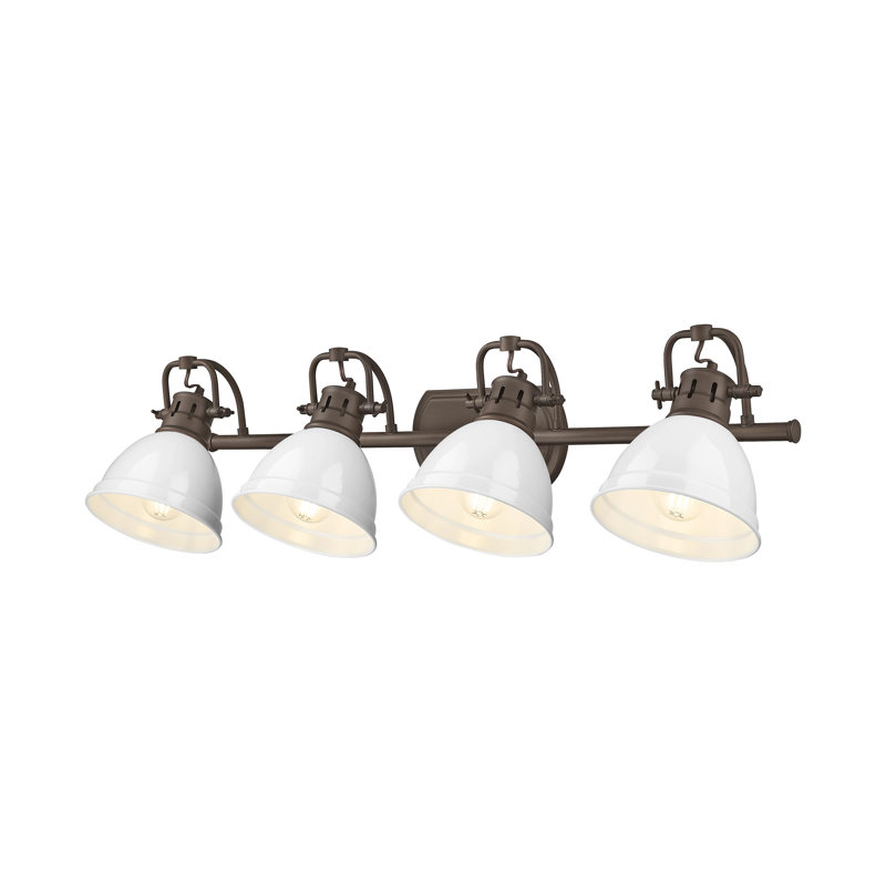 Brynnan 4-Light Bath Vanity, Rubbed Bronze, White