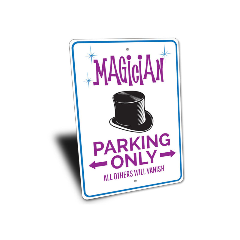 Enseigne de magicien en aluminium seulement, H 10 po x l 14 po x P 0,04 po
