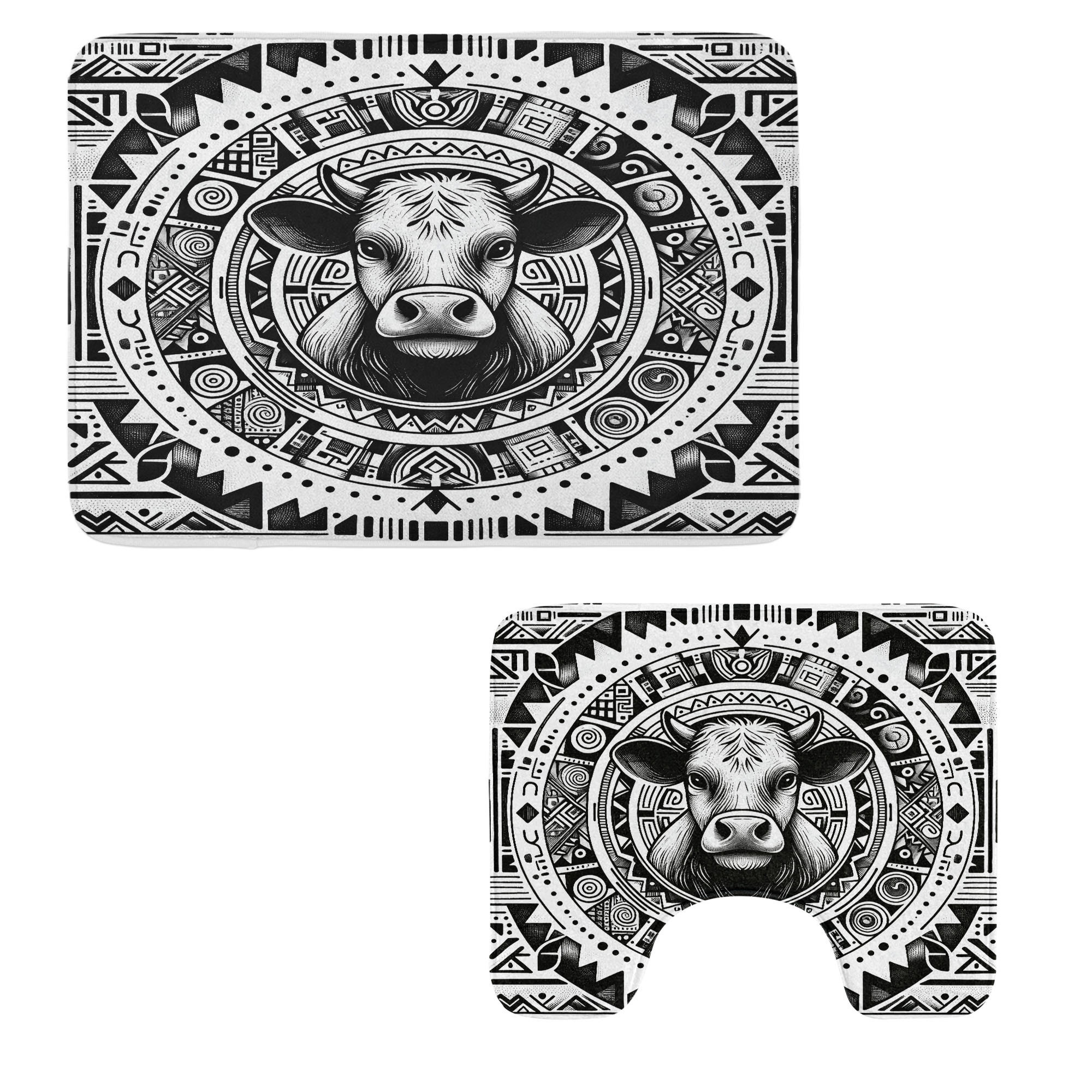 East Urban Home Rustic Bathroom Rug Set 2 Pieces Rectangle & Contour ...