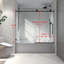 Panneau de douche noir mat 6063 - porte, poulies en acier inoxydable 304 de 70 mm, nettoyage Nano, clôture de salle de bain à fermeture en douceur avec une grande fonction réglable fixe et coulissante, membrane facile à coller,