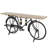 Trent Austin Design®  Metal Replica Bike Bar With Live Edge Brown Wood Top And Bottle Holder Slots