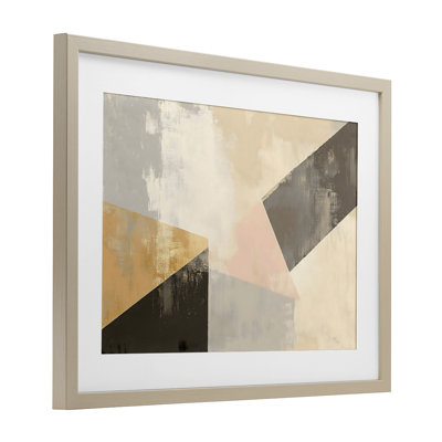 «Distinct Shapes Neutrals», reproduction sous verre encadrée, design par Franklyn Gregory