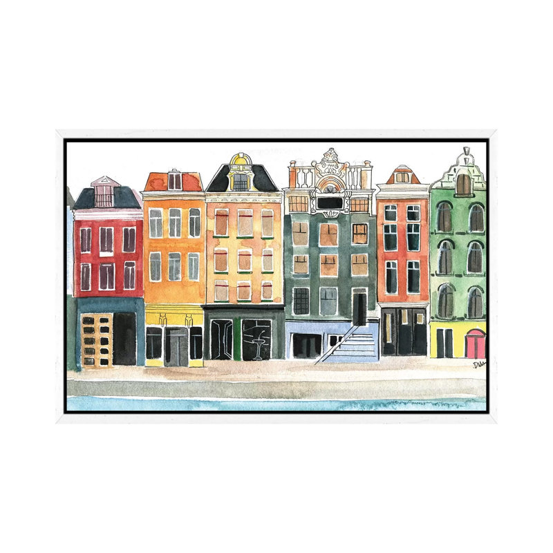 Amsterdam 1 Piece Wall Art on Canvas, 66.04 cm H x 45.72 cm W, White Framed Canvas