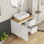 Ensemble de meuble-lavabo moderne 31,5 pouces, bois massif, blanc brillant