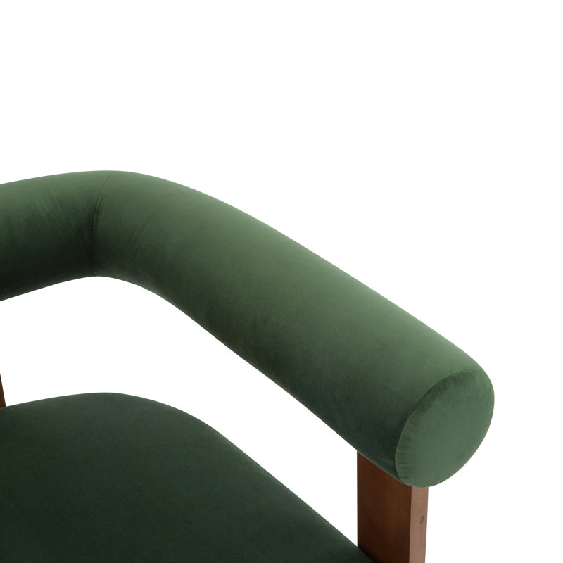 Faiella Velvet Upholstered Accent Arm Chair, Forest Green