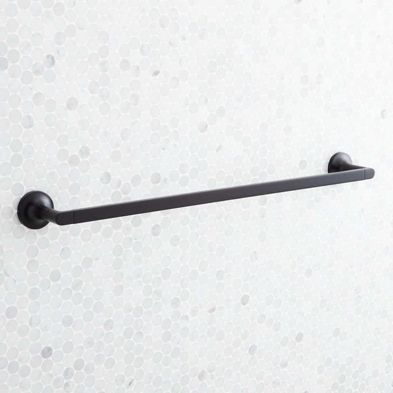 Lentz 24" Wall Mounted Towel Bar, Matte Black