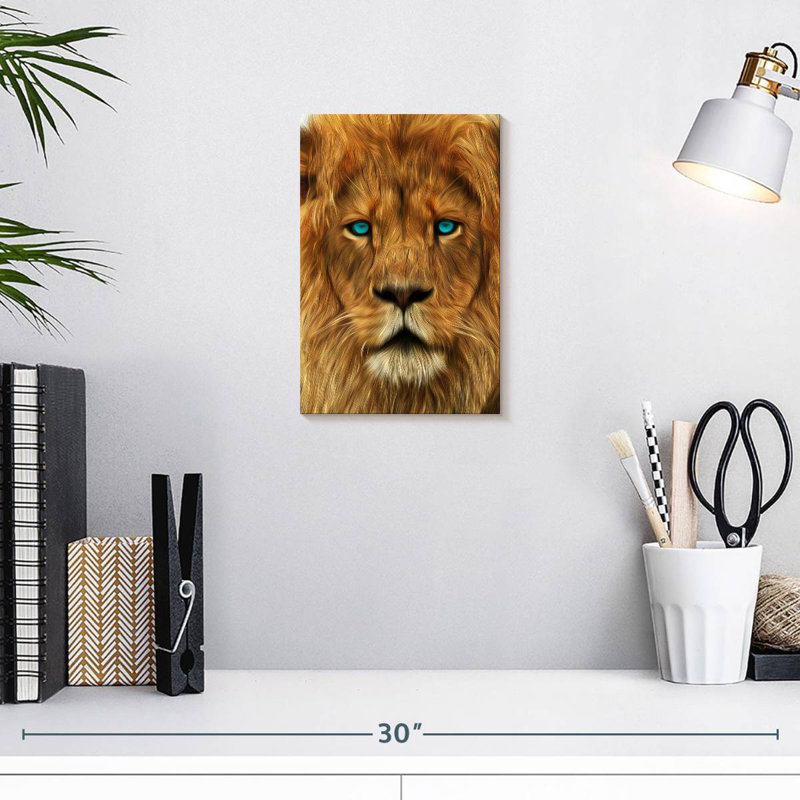 Regard de lion Brampt, H 12 po x l 8 po