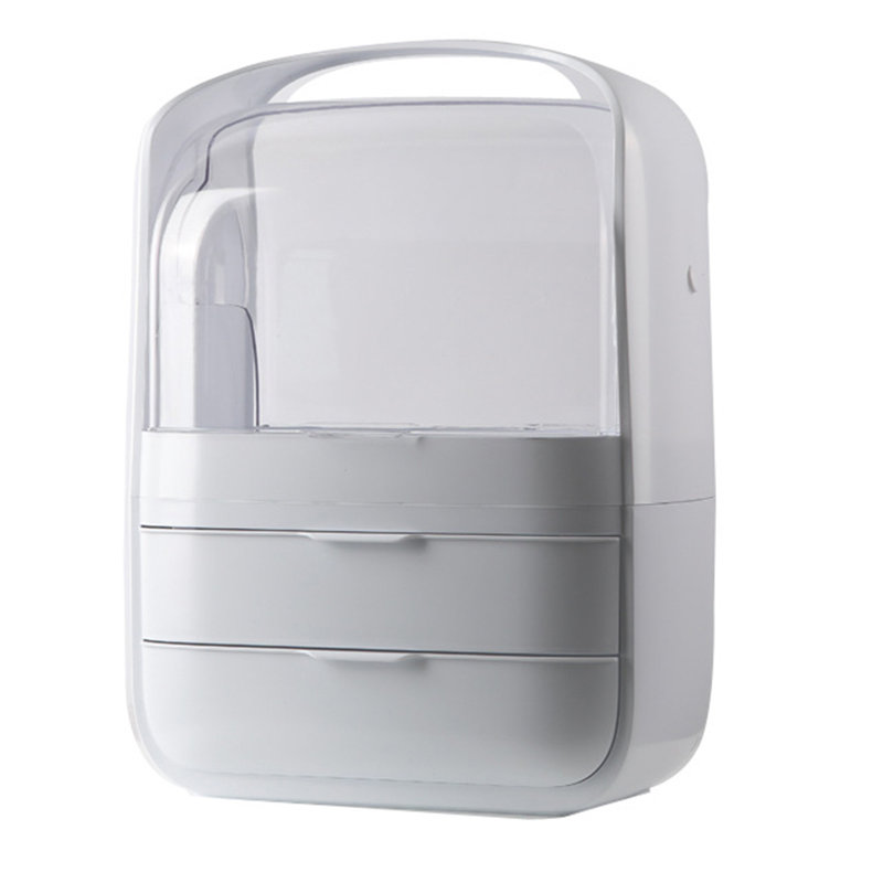 Dashiah Plastic Makeup Organiser, White