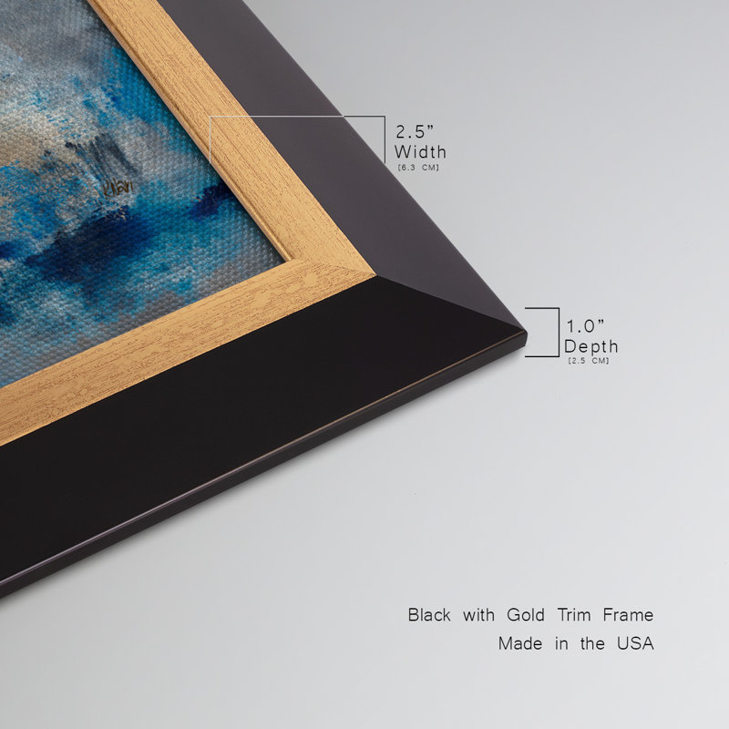«Quiet Wind II», reproduction d'un seul cadre photo sur toile, H 29 po x l 53 po , Toile encadrée noire / dorée
