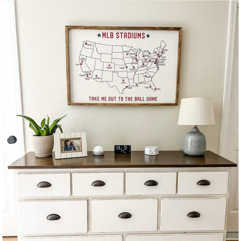 Mlb Stadium Map Pinboard, H 16 po x l 28 po x P 1,5 po