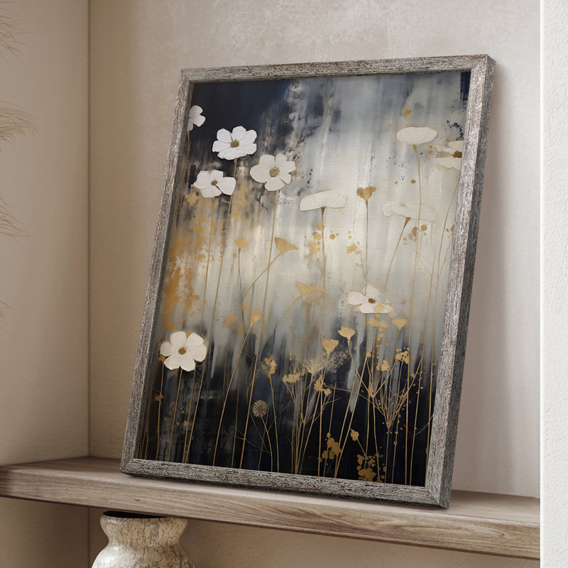 FLORAL Series CD III, reproduction encadrée - bois massif, 30" H x 24" W