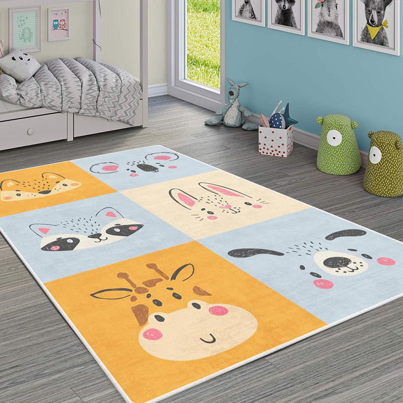 Luxurious Woven Carpet, 4.6 x 7.2 Feet | 100% Polyester, Non-Slip Felt Dot Underside, 0.4 in Pile Height | Machine Washable, Durable Raschel Knitting, Digital Printing | Perfect for Living Room & Bedroom Décor