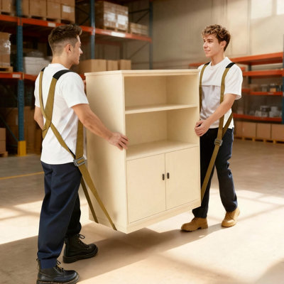Moving Straps, 2-Person Lifting and Moving System with 2 Harness Straps, 2 Load-bearing Straps & 1 Handheld Strap, Adjustable Lifting Shoulder Straps Move Furniture Appliances Mattresses