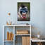 Fierce Primate Gaze Contemporary Monkey Architecture Wall Art Print 1 Piece Wrapped Canvas Wall Art-939457260
