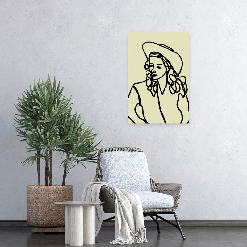«Modern Cowgirl Line», impression élégante de portrait minimaliste moderne, H 24 po x l 16 po