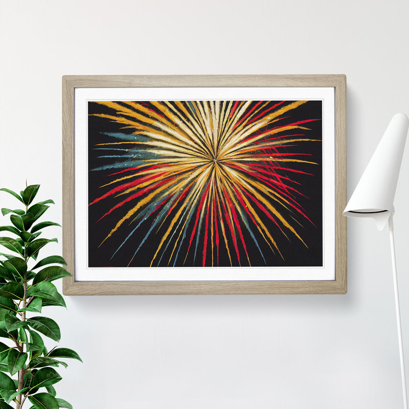 Unbeatable Fireworks - Framed Print, 25cm H x 34cm W x 2cm D, Oak Framed