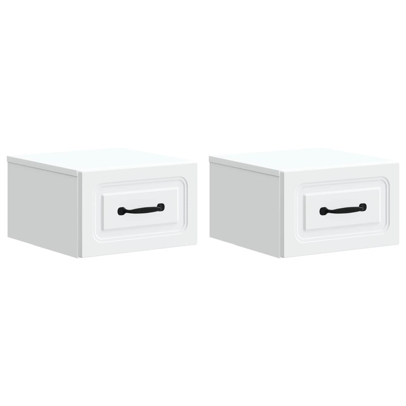 34.5cm W Manufactured Wood Bedside Table, White