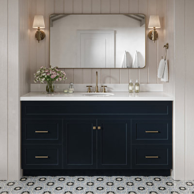 Abell 67'' Single Bathroom Vanity with White Quartz Top