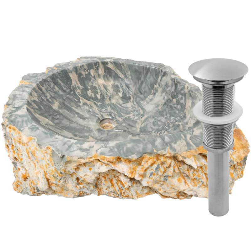Novatto 17'' Stone Specialty Bathroom Sink, Brushed Nickel