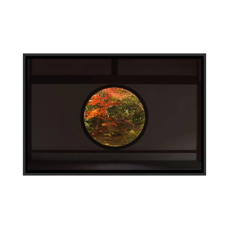«Autumn in Japon I», impression sur toile, H 18 po x l 26 po x P 1,5 po, Toile avec cadre noir, Pas de tapis