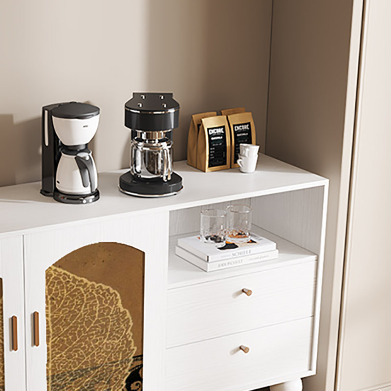 59.1'' Multi-functional  Sideboard, White/Brown
