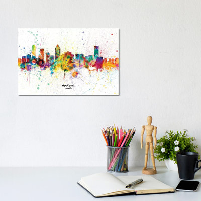 Montreal Canada Skyline Splash by Michael Tompsett - Wrapped Canvas Gallery-Wrapped Canvas Giclée