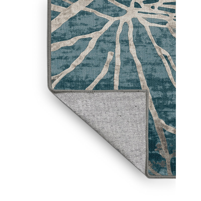 Tapis gris lavable à la machine, Rectangle 7 pi x 9 pi