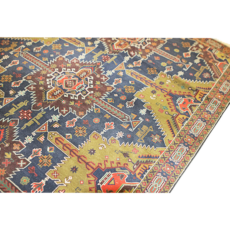 Hand Knotted Wool Area Rug in Multi