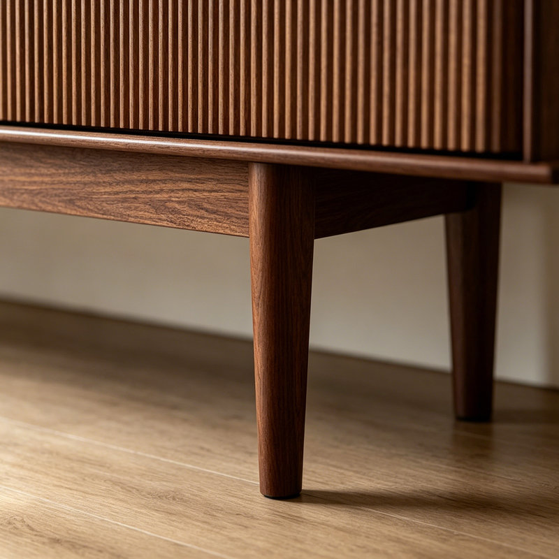 Meuble télé en bois Retro, H 23,62 po x L 94,48 po x l 15,74 po, Brun / Noir