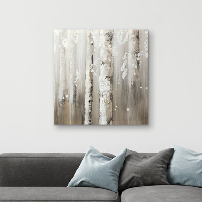 Delicate birch trees - 32"x32" art on canvas